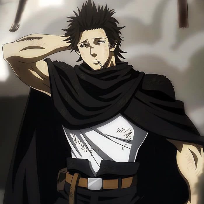 Yami Sukehiro captain of the Black Bulls using Dark Magic